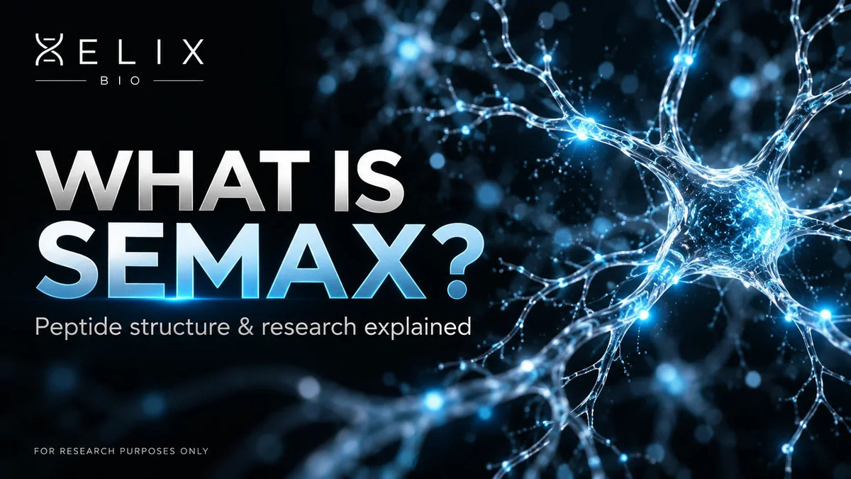 Helix Bio Semax research guide cover with an artistic illustration of branching nerve cells.