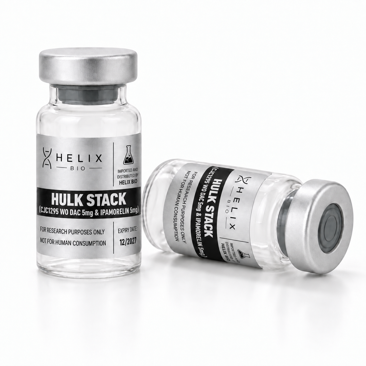 Helix Bio Hulk Stack 10mg CJC-1295 and Ipamorelin research vial